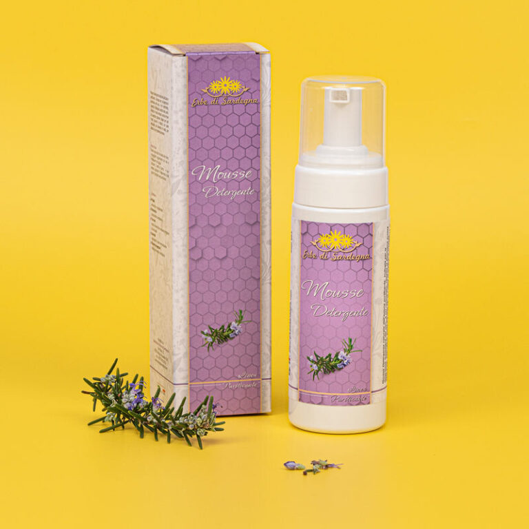 Mousse detergente purificante, pelle mista e grassa, erbe di Sardegna